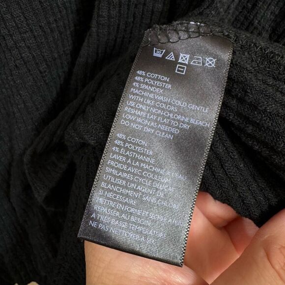 Free People Beach World Traveler Black Cowl Neck Dolan Split Back Sweater M - Picture 5 of 7